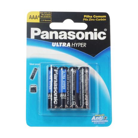 Pilha Panasonic AAA Comum 4 Unidades Menor preço em Pilha Panasonic AAA Comum 4 Unidades