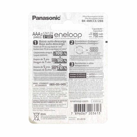 Pilha Panasonic Eneloop Recarregável Palito AAA 2 Un Menor preço em Pilha Panasonic Eneloop Recarregável Palito AAA 2 Un