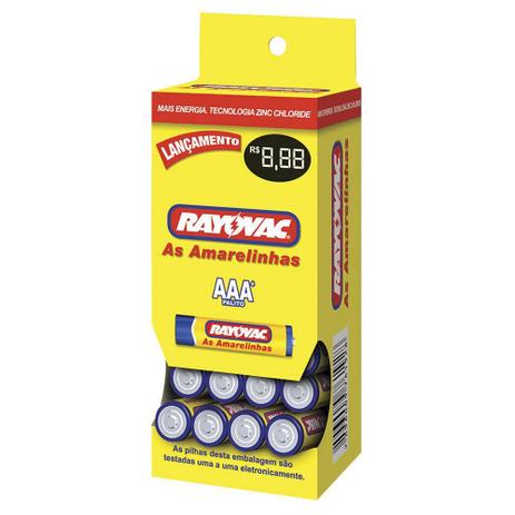 Pilha Rayovac as Amarelinhas AAA Palito Tubo com 40 1,5V Menor preço em Pilha Rayovac as Amarelinhas AAA Palito Tubo com 40 1,5V