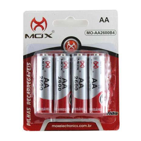Pilha rec 4aa mox 2600mah Menor preço em Pilha rec 4aa mox 2600mah