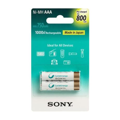 Pilha Recarregável 2AAA 800mAh Sony Menor preço em Pilha Recarregável 2AAA 800mAh Sony
