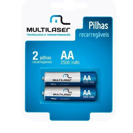 Menor preço em Pilha Recarregável AA 2500mAH 1.2V Multilaser CB053 Par