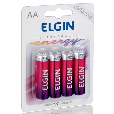 Pilha Recarregável AA 2500MAH 4 Unidades ElGIN Menor preço em Pilha Recarregável AA 2500MAH 4 Unidades ElGIN