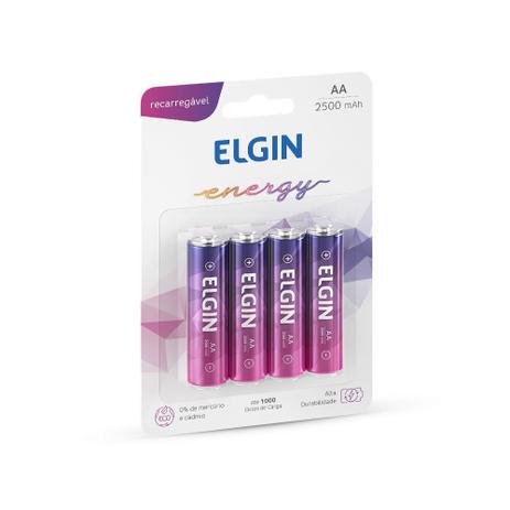 Pilha Recarregável AA 2500mah Blister C/4 Elgin Menor preço em Pilha Recarregável AA 2500mah Blister C/4 Elgin