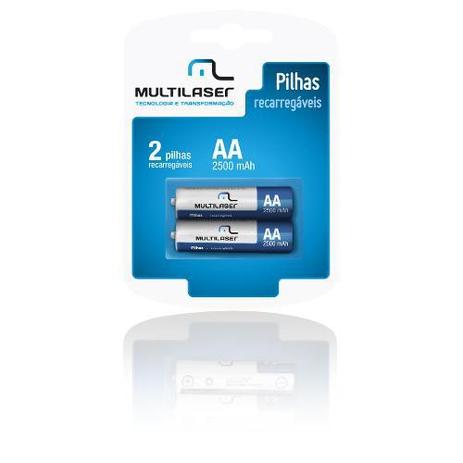 Pilha Recarregável AA 2500mah Cb053 C/ 2 uni Multilaser Menor preço em Pilha Recarregável AA 2500mah Cb053 C/ 2 uni Multilaser