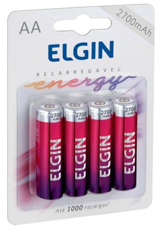 Pilha Recarregável AA 2700MAH com 4 Unidades ELGIN é boa?
