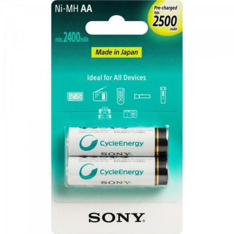 Pilha Recarregável AA c/ 2 Unid. 2500mAh NiMh NH-AA B2GN SONY Menor preço em Pilha Recarregável AA c/ 2 Unid. 2500mAh NiMh NH-AA B2GN SONY