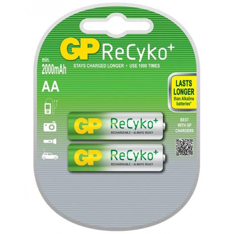 Pilha Recarregável Aa Recyko 2000mah 2 Unidades Gp210 Gp Menor preço em Pilha Recarregável Aa Recyko 2000mah 2 Unidades Gp210 Gp