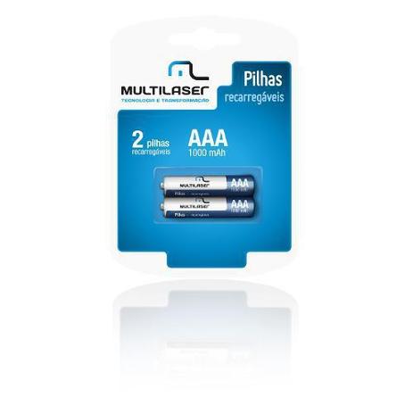 Pilha Recarregavel Aaa 2x 1000mah Multilaser Menor preço em Pilha Recarregavel Aaa 2x 1000mah Multilaser