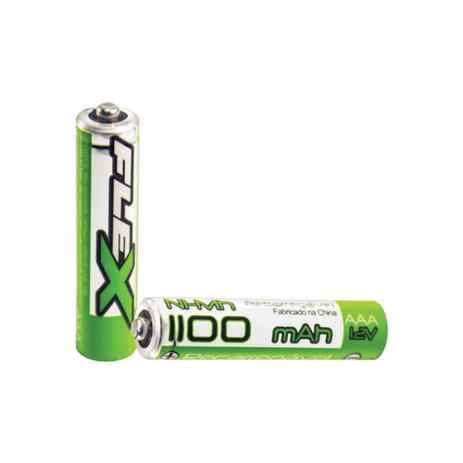 Pilha Recarregável com 2 AAA 1100mAh Flex Menor preço em Pilha Recarregável com 2 AAA 1100mAh Flex
