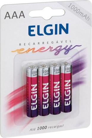 Pilha Recarregável Elgin 82171 Aaa 1000mah C/ 4 Unidades é boa?