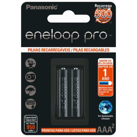 Pilha Recarregavel Eneloop PRO 950MA AAA Blister com 2 BK-4HCDE/2BB - Panasonic Menor preço em Pilha Recarregavel Eneloop PRO 950MA AAA Blister com 2 BK-4HCDE/2BB - Panasonic