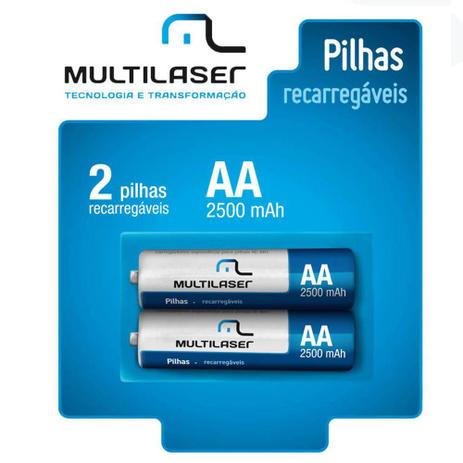 Pilha Recarregavel Multilaser Aa Com 2 Un - Cb053 Menor preço em Pilha Recarregavel Multilaser Aa Com 2 Un - Cb053