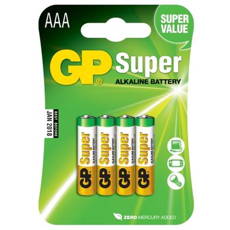 Pilha Super Alcalina AAA 1.5v - Gp - 4 Unidades - Gp baterry Menor preço em Pilha Super Alcalina AAA 1.5v - Gp - 4 Unidades - Gp baterry