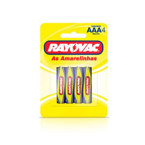 Pilha zinco palito AAA SM 4 unidades Rayovac Menor preço em Pilha zinco palito AAA SM 4 unidades Rayovac