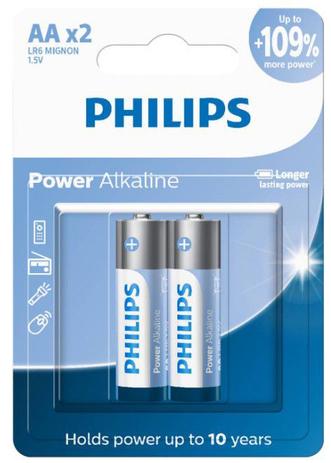 Pilhas Alcalinas AA Blister com 2 Unidades LR6P2B/59 - Philips Menor preço em Pilhas Alcalinas AA Blister com 2 Unidades LR6P2B/59 - Philips