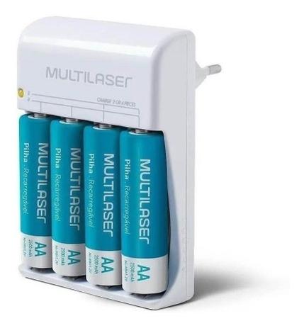 Pilhas Recarregáveis Com Carregador 4 Unidades AA Bivolt - Multilaser Menor preço em Pilhas Recarregáveis Com Carregador 4 Unidades AA Bivolt - Multilaser