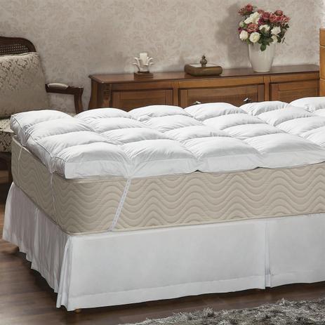 Pillow Top Casal Plumasul Fibra Siliconada Percal 233 Fios Branco Menor preço em Pillow Top Casal Plumasul Fibra Siliconada Percal 233 Fios Branco
