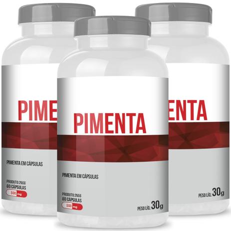 Pimenta Termogênico 60 cápsulas de 500mg Kit com 3 - Chá mais Menor preço em Pimenta Termogênico 60 cápsulas de 500mg Kit com 3 - Chá mais
