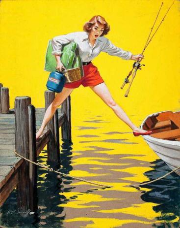 Pin-Up: Pescaria - Arthur Sarnoff - Tela 50x63 Para Quadro - Santhatela Menor preço em Pin-Up: Pescaria - Arthur Sarnoff - Tela 50x63 Para Quadro - Santhatela