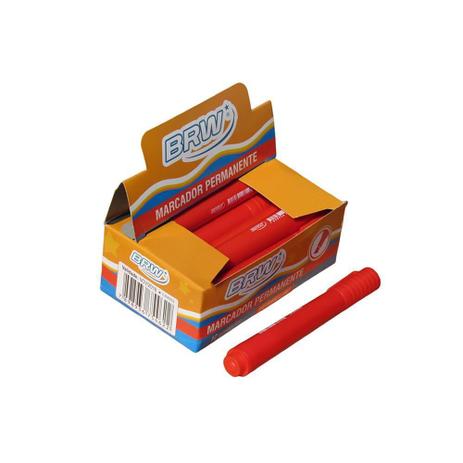 Pincel Atômico Permanente Vermelho ponta chanfrada BRW 12un Menor preço em Pincel Atômico Permanente Vermelho ponta chanfrada BRW 12un