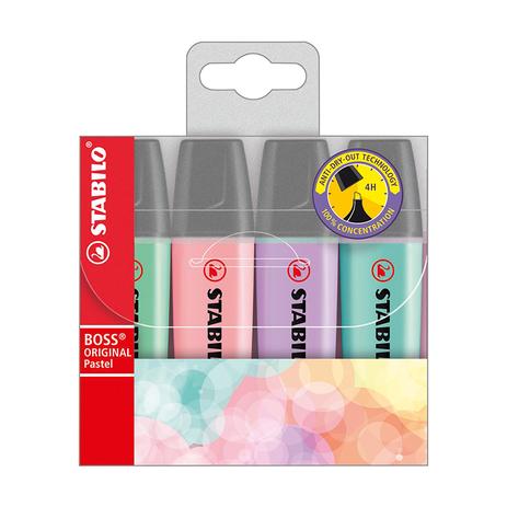 Pincel marca texto Boss 70 - estojo com 4 unidades - cor pastel - Stabilo Menor preço em Pincel marca texto Boss 70 - estojo com 4 unidades - cor pastel - Stabilo