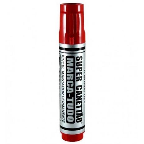 Pincel Marcador Permanente Super Canettao Vermelho Radex Menor preço em Pincel Marcador Permanente Super Canettao Vermelho Radex