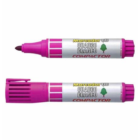 Pincel marcador quadro branco recarregavel rosa / 12un / compactor Menor preço em Pincel marcador quadro branco recarregavel rosa / 12un / compactor