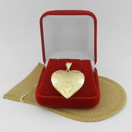 Pingente Coração Relicário 3cm Folheado Ouro Pi157 - Wnbijouterias Menor preço em Pingente Coração Relicário 3cm Folheado Ouro Pi157 - Wnbijouterias