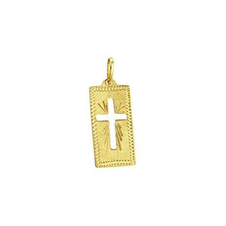 Pingente em Ouro 18K Placa com Cruz - AU1907 - Bruna tessaro é boa?