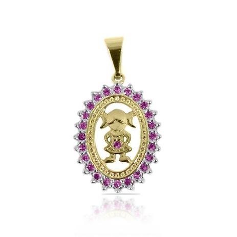Pingente Mandala Menina com Strass Folheado Ouro + Ródio - Lunozê Menor preço em Pingente Mandala Menina com Strass Folheado Ouro + Ródio - Lunozê