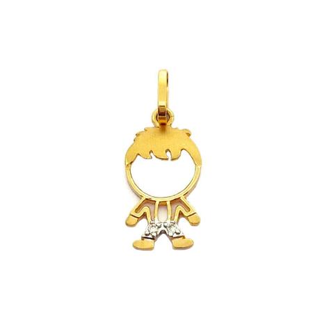 Pingente Menino Em Ouro 18k Com Brilhantes - Glamour Menor preço em Pingente Menino Em Ouro 18k Com Brilhantes - Glamour