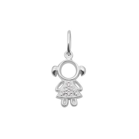 Pingente Prata 925 Menina com Zircônias - Ana julia Menor preço em Pingente Prata 925 Menina com Zircônias - Ana julia