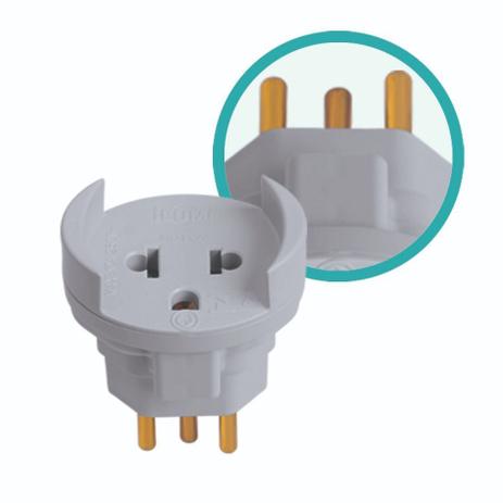 Pino Adaptador 2P+T bipolar 10A cinza 1209 Ilumi Menor preço em Pino Adaptador 2P+T bipolar 10A cinza 1209 Ilumi