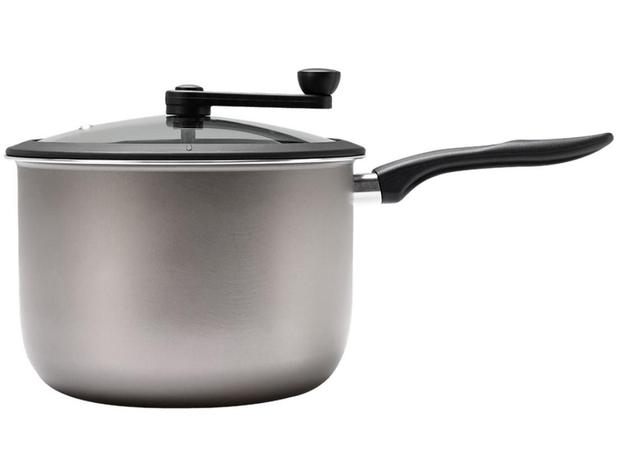 Pipoqueira Brinox Prata Antiaderente Alumínio - com Tampa de Vidro 5,5L 22cm Especiarias Pic Poc Menor preço em Pipoqueira Brinox Prata Antiaderente Alumínio - com Tampa de Vidro 5,5L 22cm Especiarias Pic Poc