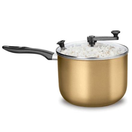 Pipoqueira Cor Gold Tampa de Vidro Antiaderente 4,8 Litros M - Mta Menor preço em Pipoqueira Cor Gold Tampa de Vidro Antiaderente 4,8 Litros M - Mta