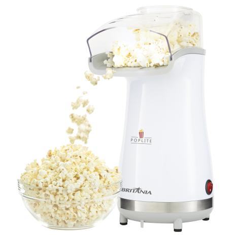 Pipoqueira elétrica com bico direcionador 1.200W branca - Poplite - Britânia Menor preço em Pipoqueira elétrica com bico direcionador 1.200W branca - Poplite - Britânia