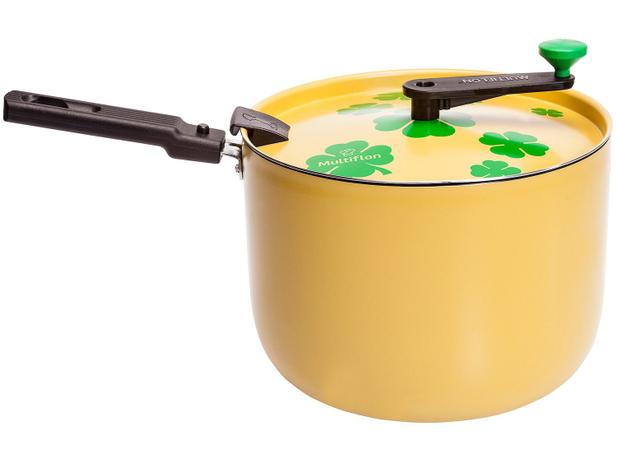Pipoqueira Multiflon Amarela Antiaderente - de Alumínio 5,9L 22cm Ultra Pé Quente Menor preço em Pipoqueira Multiflon Amarela Antiaderente - de Alumínio 5,9L 22cm Ultra Pé Quente