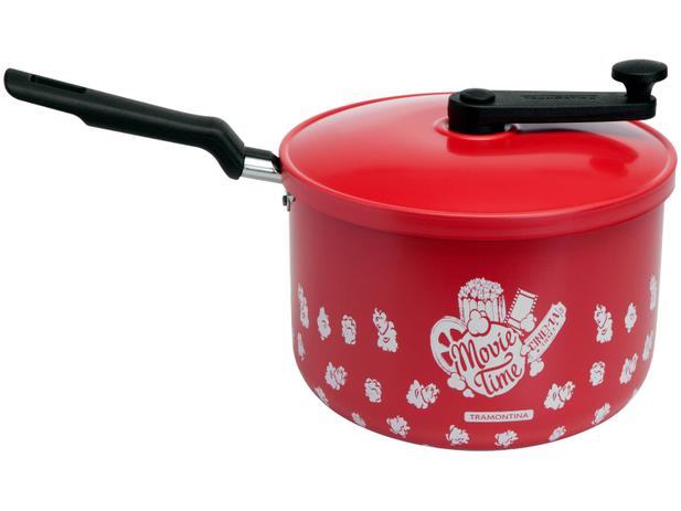 Pipoqueira Tramontina Vermelha Antiaderente - de Alumínio 3,5L 20cm Loreto Menor preço em Pipoqueira Tramontina Vermelha Antiaderente - de Alumínio 3,5L 20cm Loreto