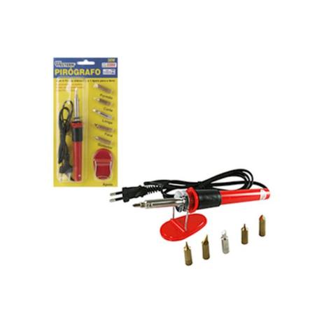 Pirografo gravador de peças soldador com 5 pontas e suporte 30w western 220v Menor preço em Pirografo gravador de peças soldador com 5 pontas e suporte 30w western 220v