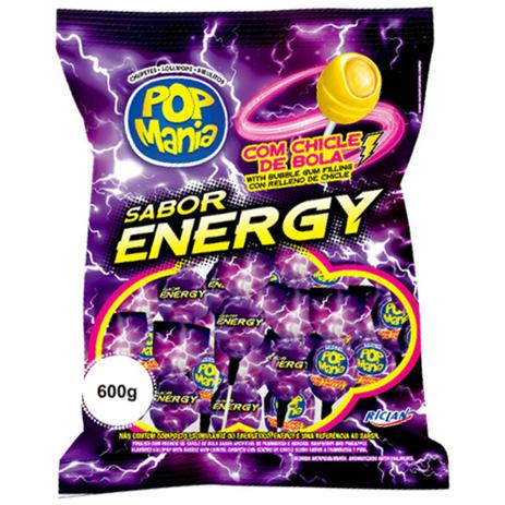 Pirulito Pop Mania Energy Recheio Chiclete c/50 - Riclan - Freegells Menor preço em Pirulito Pop Mania Energy Recheio Chiclete c/50 - Riclan - Freegells