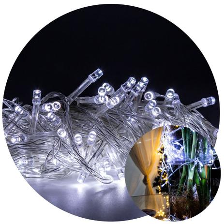 Pisca Pisca 100 LEDs Multi-Função Branco Frio 9 Metros - Euroamerica Menor preço em Pisca Pisca 100 LEDs Multi-Função Branco Frio 9 Metros - Euroamerica