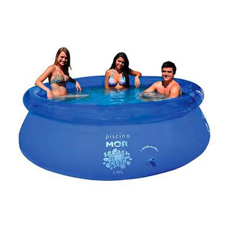 Piscina 2.400 Litros Splash Fun Azul - Mor Menor preço em Piscina 2.400 Litros Splash Fun Azul - Mor