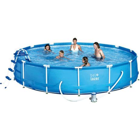 Piscina Armação Bel Lazer 13.000L + Filtro+ Cobertura + Lona + Escada Menor preço em Piscina Armação Bel Lazer 13.000L + Filtro+ Cobertura + Lona + Escada