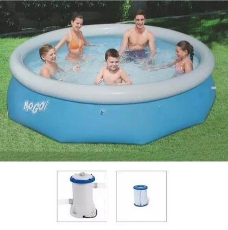 Piscina Bestway 3638 Litros Inflável H2OGO com Bomba Filtro 220v Menor preço em Piscina Bestway 3638 Litros Inflável H2OGO com Bomba Filtro 220v