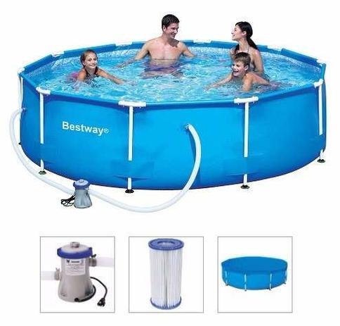 Piscina Bestway 4678 Litros Estrutural + Bomba Filtrante 110v + CAPA Menor preço em Piscina Bestway 4678 Litros Estrutural + Bomba Filtrante 110v + CAPA