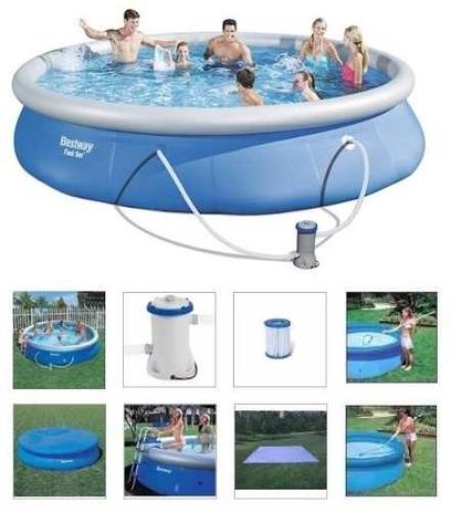 Piscina Bestway 9677 Lts Bomba Filtro 110v Capa Forro Kit de Limpeza Escada e Bomba de Inflar Q1 Menor preço em Piscina Bestway 9677 Lts Bomba Filtro 110v Capa Forro Kit de Limpeza Escada e Bomba de Inflar Q1