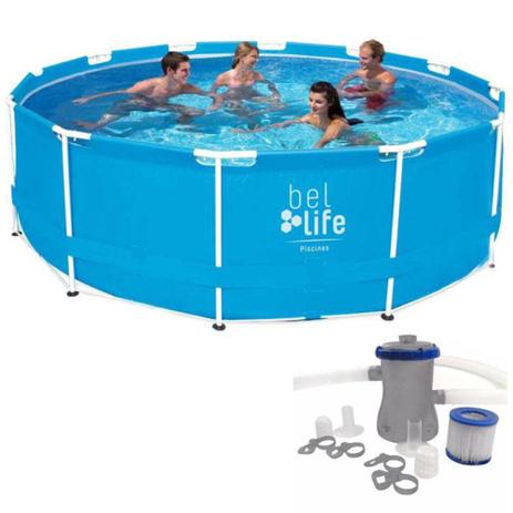 Piscina De Armação Bel Life 7.000 L (sem Capa) + Bomba Filtro 220v - Belfix Menor preço em Piscina De Armação Bel Life 7.000 L (sem Capa) + Bomba Filtro 220v - Belfix