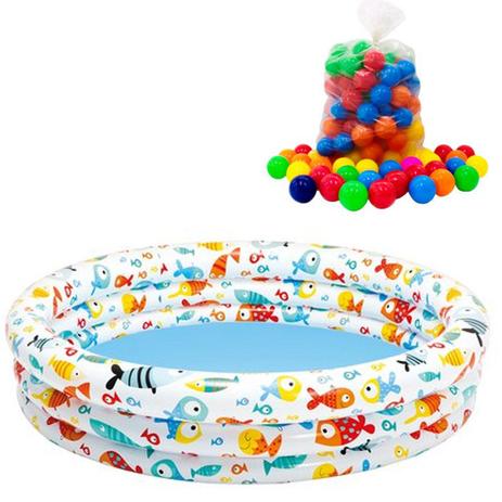 Piscina infantil inflável 248 litros com 100 bolinhas Intex para crianças Menor preço em Piscina infantil inflável 248 litros com 100 bolinhas Intex para crianças