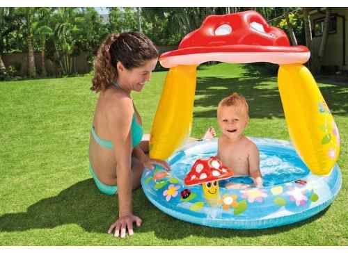 Piscina Infantil Inflável Bebes Toldo De Cogumelo 45 Litros - Intex Menor preço em Piscina Infantil Inflável Bebes Toldo De Cogumelo 45 Litros - Intex